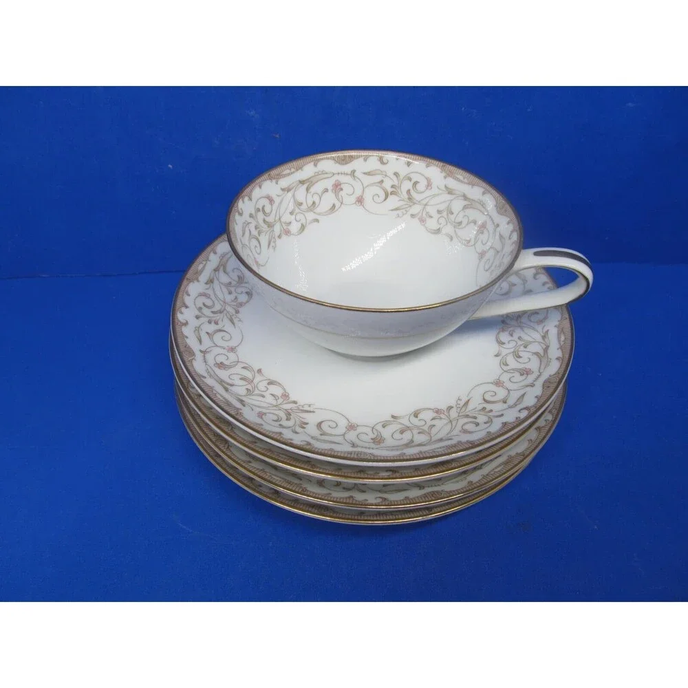 Noritake Rochelle 5805 Set Of 1 Cup And 4 Saucers Vintage 50's Pattern VGC